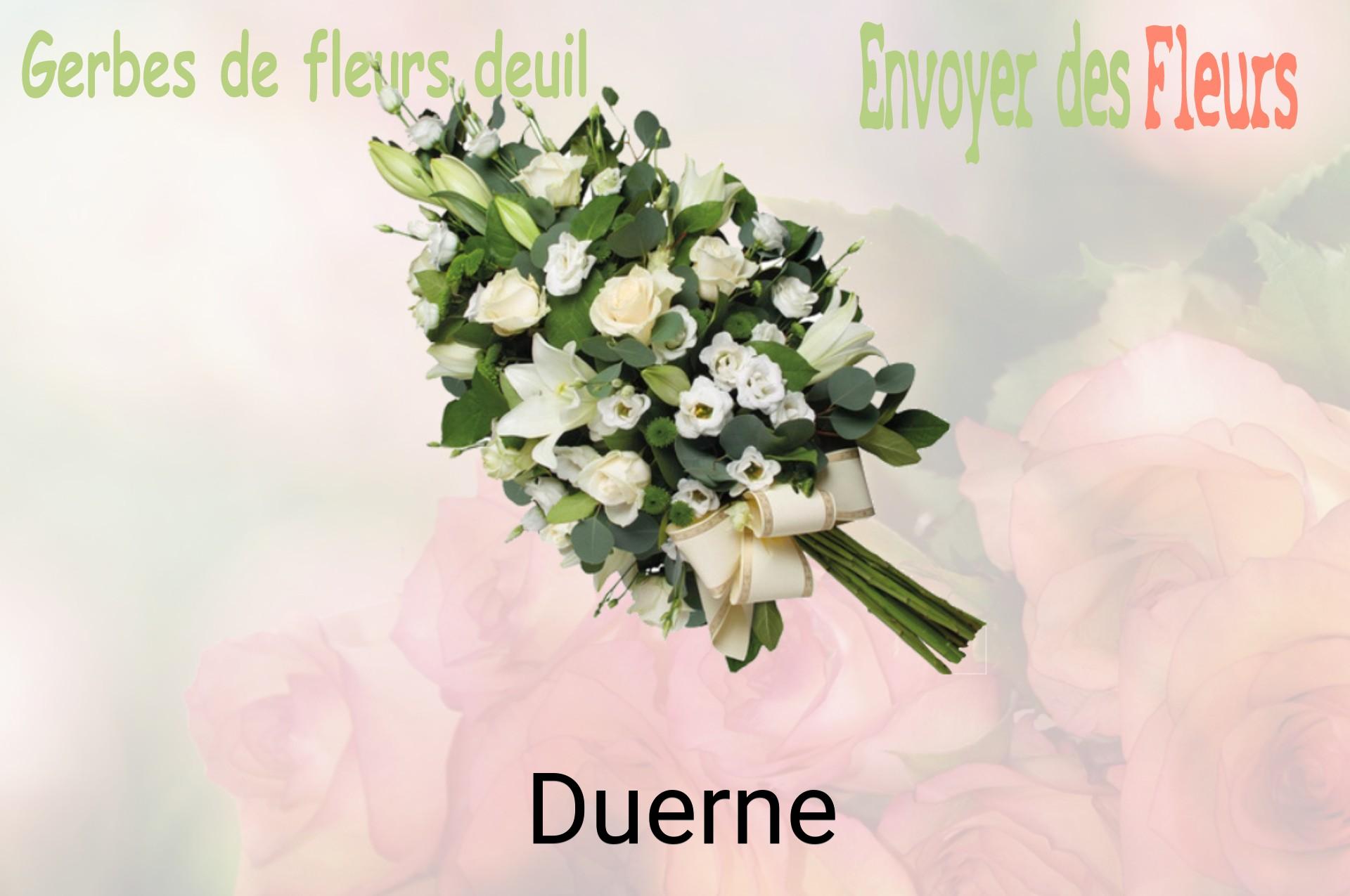 Gerbe de fleurs de deuil livrée à Duerne